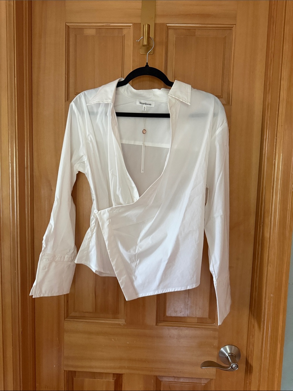Heartloom Eden White Wrap-Style Button-Down Blouse